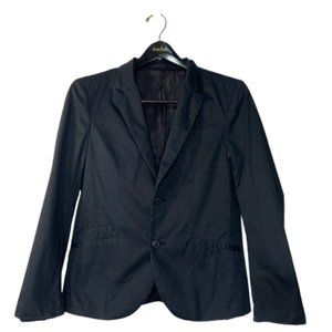 Armani Exchange Suit Jacket Womens 36 Short Blazer Black Button Pockets Modern